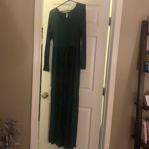 Hunter green maxi dress